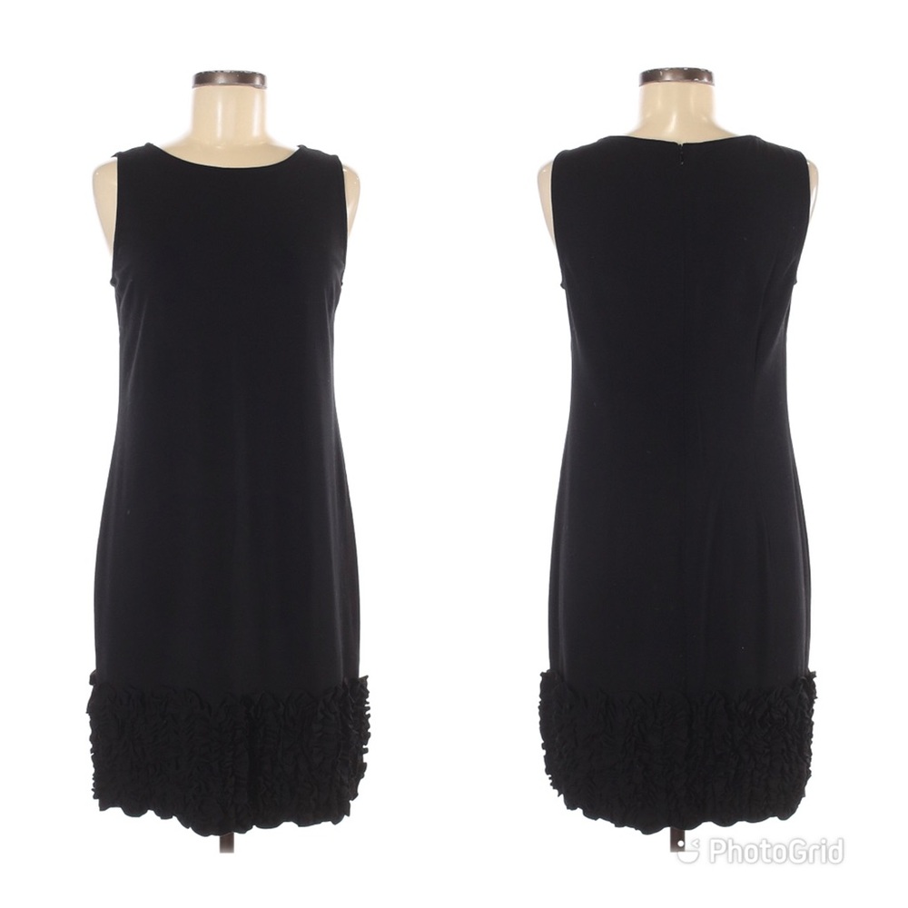 Taylor Black Shift Dress with Ruffles